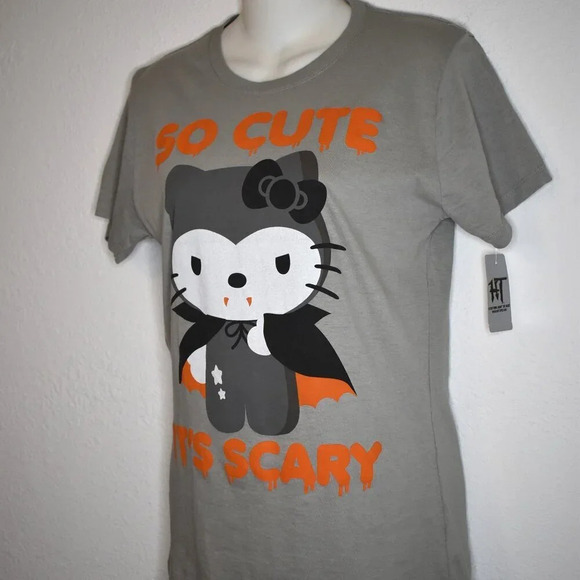 Hello Kitty Vintage Doe Graphic Tee Sz M Y2K Goth Vampire Ghoul Gorecore Sanrio - Picture 4 of 12